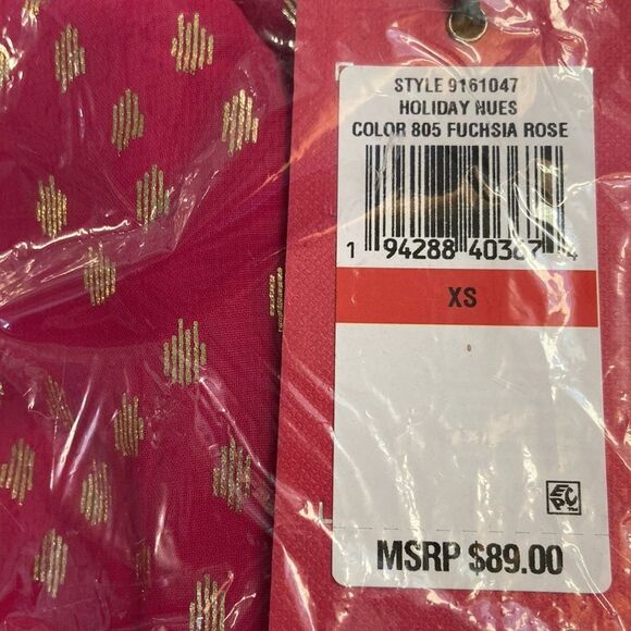 Vince Camuto Womens Foil Chiffon Blouse Pink XS - Picture 4 of 4